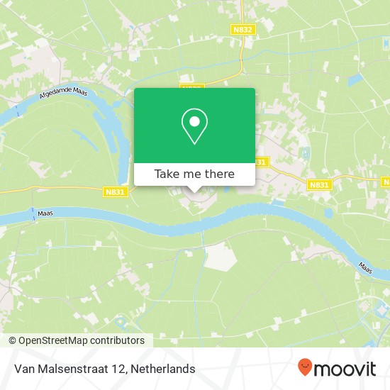 Van Malsenstraat 12, 5325 XT Well map