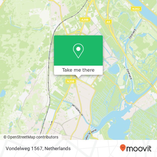 Vondelweg 1567, Vondelweg 1567, 2026 BW Haarlem, Nederland map