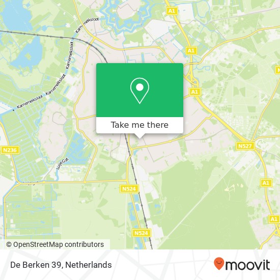 De Berken 39, 1402 KP Bussum map