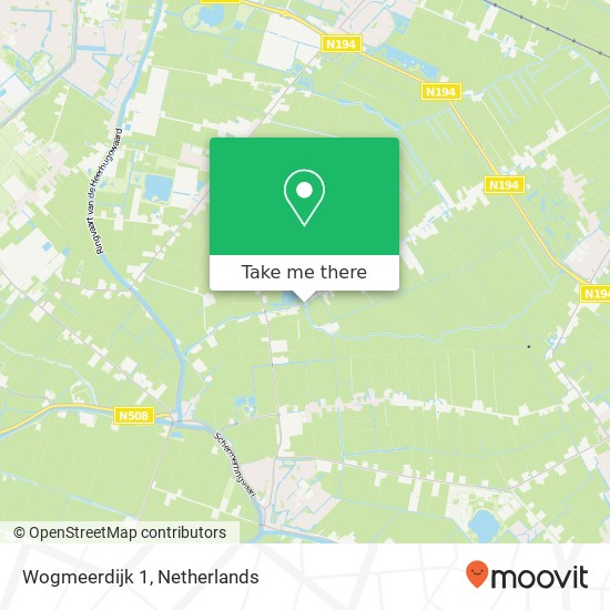 Wogmeerdijk 1, 1711 SG Hensbroek map
