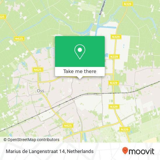 Marius de Langenstraat 14, 5348 AK Oss map