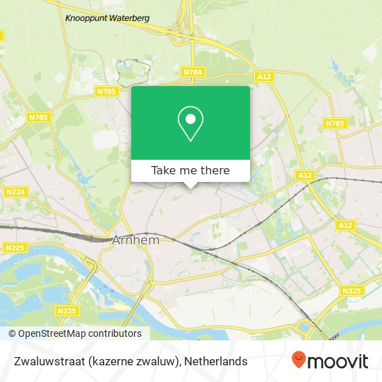 Zwaluwstraat (kazerne zwaluw), 6822 Arnhem map