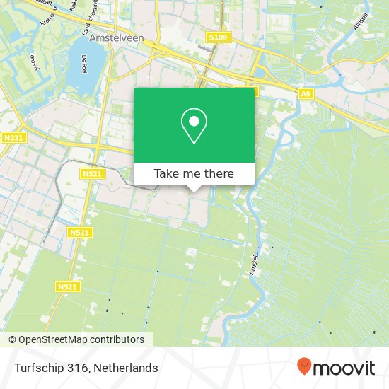 Turfschip 316, 1186 XX Amstelveen map