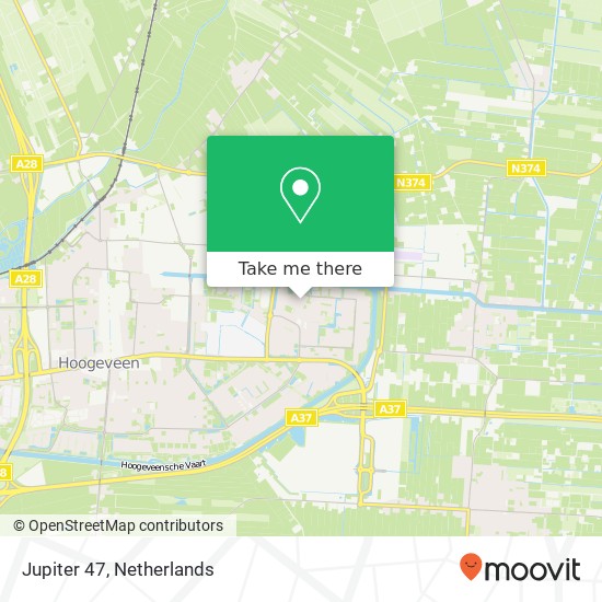 Jupiter 47, 7904 CV Hoogeveen Karte