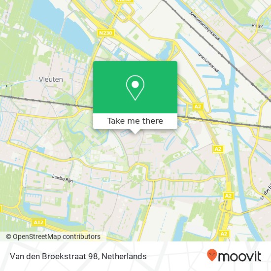 Van den Broekstraat 98, 3544 MV Utrecht map