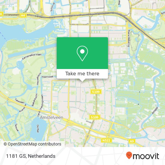 1181 GS, 1181 GS Amstelveen, Nederland map