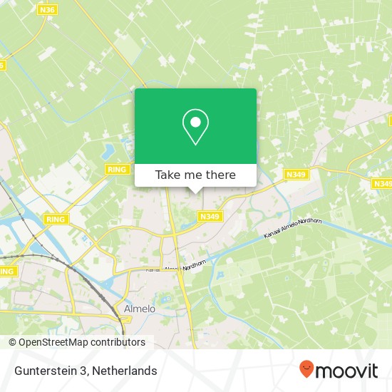 Gunterstein 3, 7608 VR Almelo map