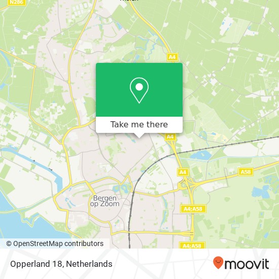 Opperland 18, 4614 GB Bergen op Zoom map