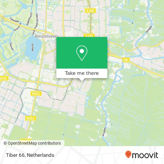 Tiber 66, 1186 KT Amstelveen Karte