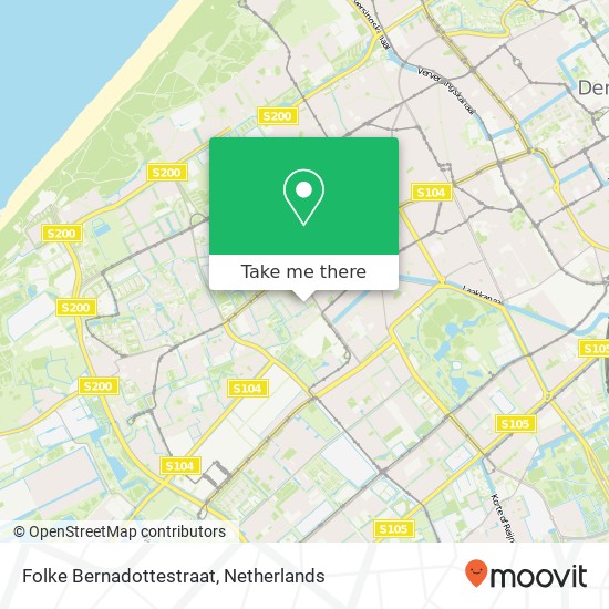 Folke Bernadottestraat, 2552 PT Den Haag map