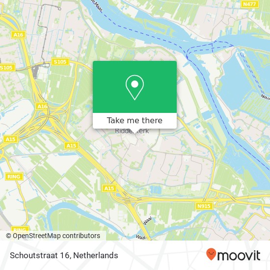 Schoutstraat 16, 2981 EZ Ridderkerk map