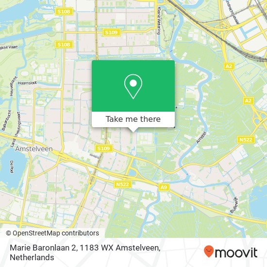 Marie Baronlaan 2, 1183 WX Amstelveen map
