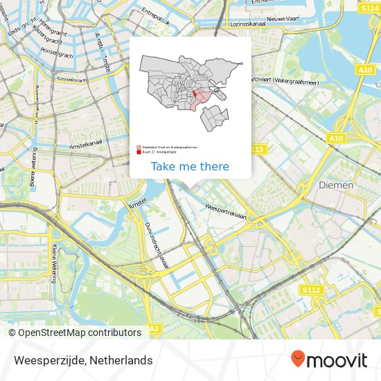 Weesperzijde, Weesperzijde, Amsterdam, Nederland map