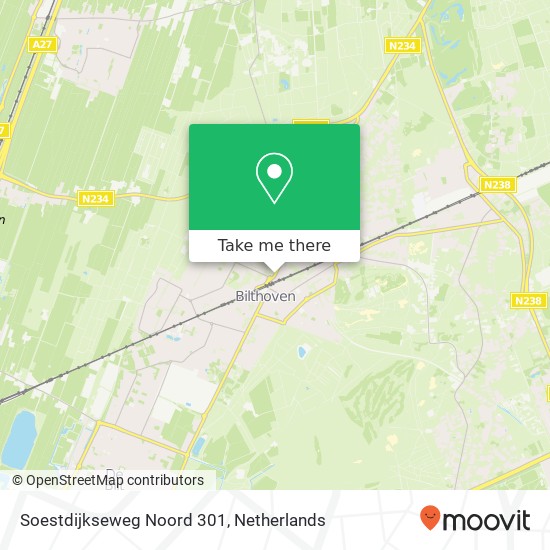 Soestdijkseweg Noord 301, Soestdijkseweg Noord 301, 3723 HA Bilthoven, Nederland Karte