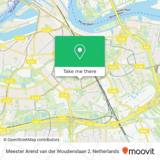 Meester Arend van der Woudenslaan 2, 3076 PP Rotterdam Karte