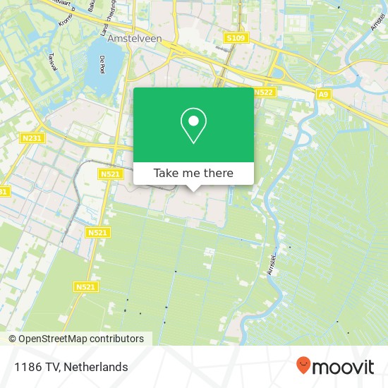 1186 TV, 1186 TV Amstelveen, Nederland Karte