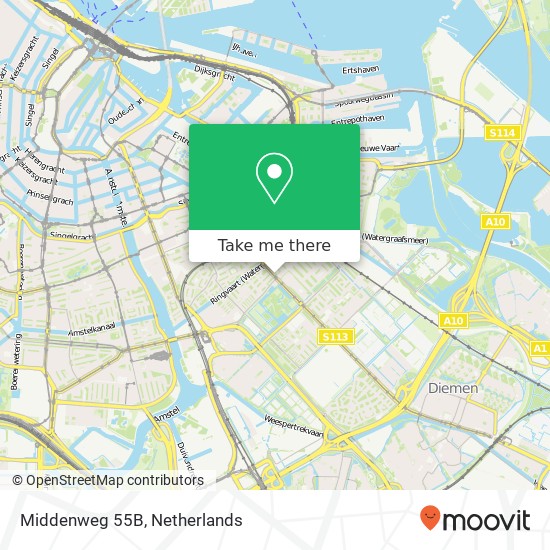 Middenweg 55B, Middenweg 55B, 1098 AD Amsterdam, Nederland map