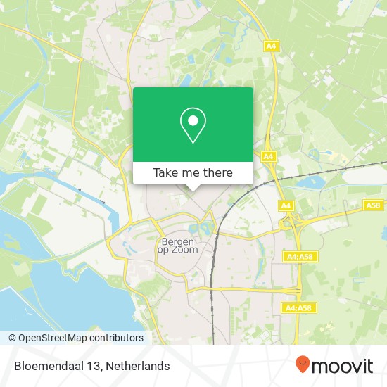 Bloemendaal 13, 4614 CX Bergen op Zoom map