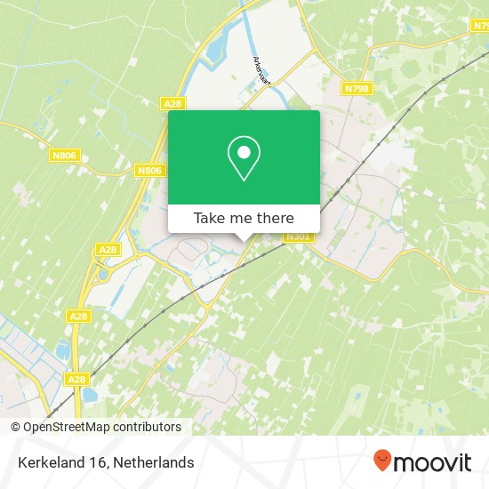 Kerkeland 16, 3863 ZR Nijkerk map