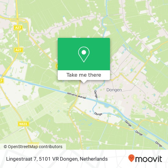 Lingestraat 7, 5101 VR Dongen Karte