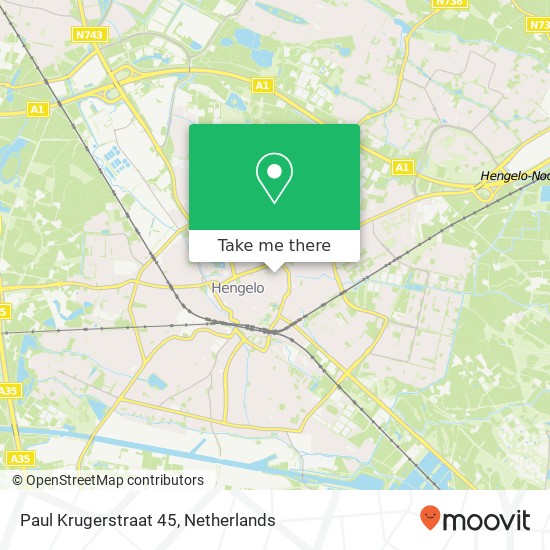 Paul Krugerstraat 45, 7551 GW Hengelo map