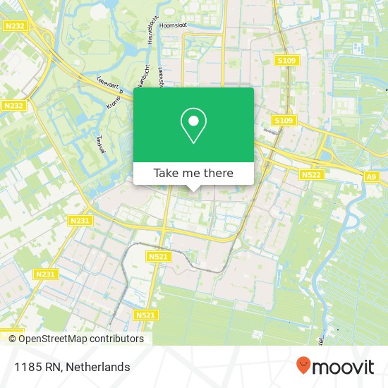 1185 RN, 1185 RN Amstelveen, Nederland Karte