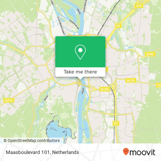 Maasboulevard 101, Maasboulevard 101, 6211 JW Maastricht, Nederland Karte