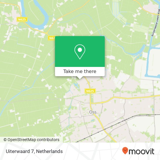 Uiterwaard 7, 5345 RW Oss map