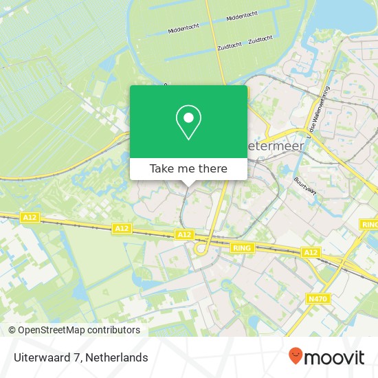 Uiterwaard 7, 2716 VA Zoetermeer map