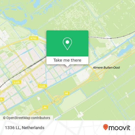 1336 LL, 1336 LL Almere, Nederland map