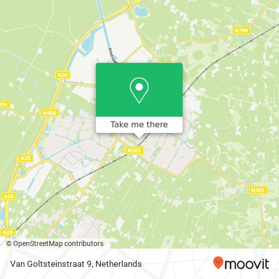 Van Goltsteinstraat 9, Van Goltsteinstraat 9, 3862 AX Nijkerk, Nederland Karte