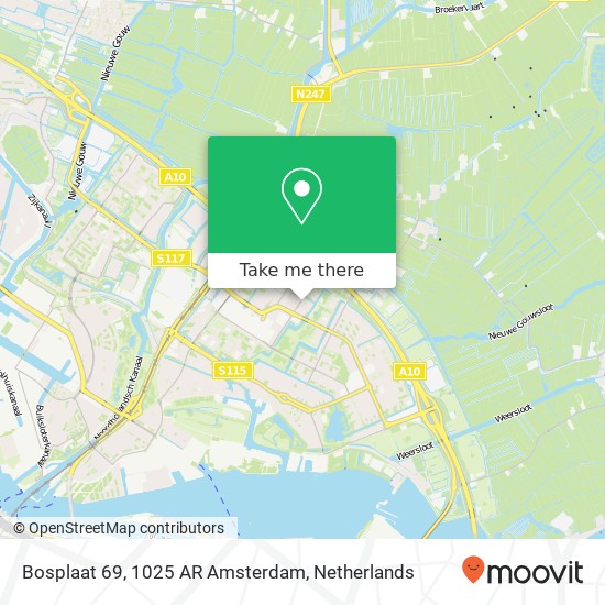 Bosplaat 69, 1025 AR Amsterdam map