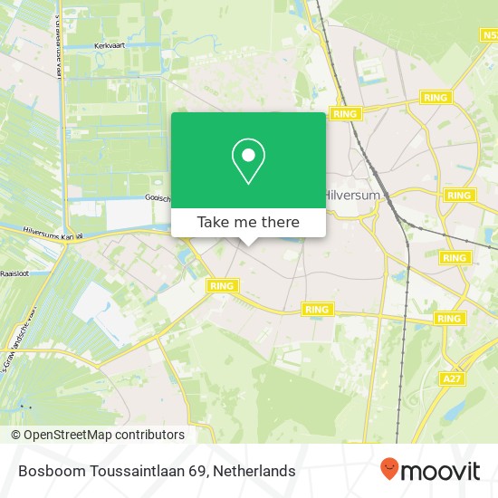 Bosboom Toussaintlaan 69, 1215 CB Hilversum map