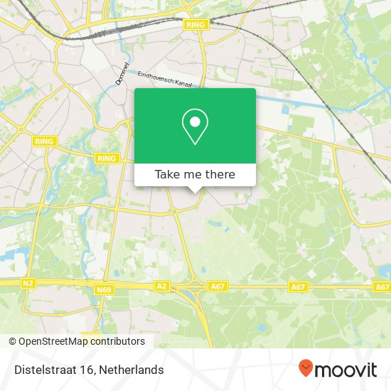Distelstraat 16, 5643 HW Eindhoven Karte