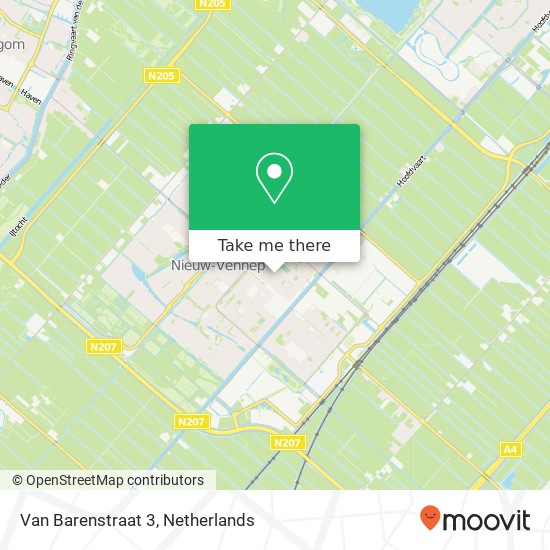 Van Barenstraat 3, 2152 XD Nieuw-Vennep map