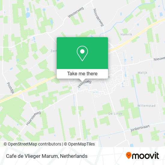 Cafe de Vlieger Marum map