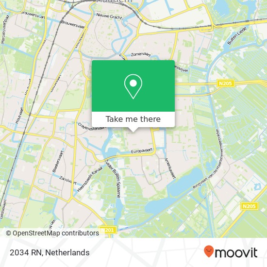 2034 RN, 2034 RN Haarlem, Nederland map