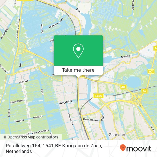 Parallelweg 154, 1541 BE Koog aan de Zaan Karte