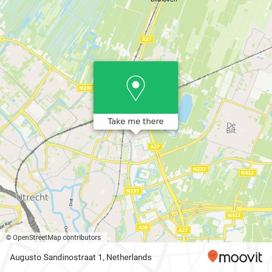 Augusto Sandinostraat 1, 3573 ZA Utrecht Karte