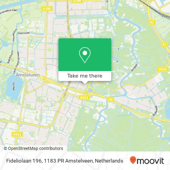 Fideliolaan 196, 1183 PR Amstelveen map