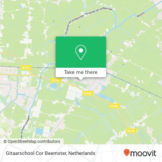 Gitaarschool Cor Beemster, Reigerlaan 32 map