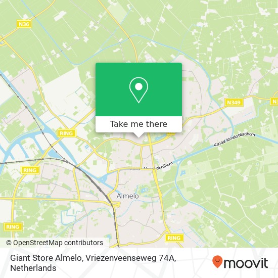 Giant Store Almelo, Vriezenveenseweg 74A Karte