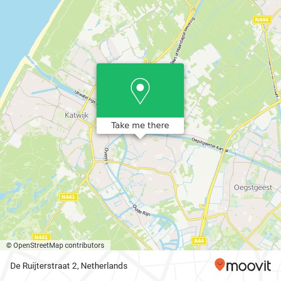 De Ruijterstraat 2, 2231 RV Rijnsburg Karte