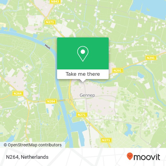 N264, 6591 DB Gennep map