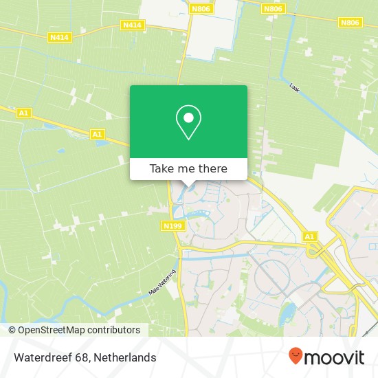 Waterdreef 68, 3824 HB Amersfoort map