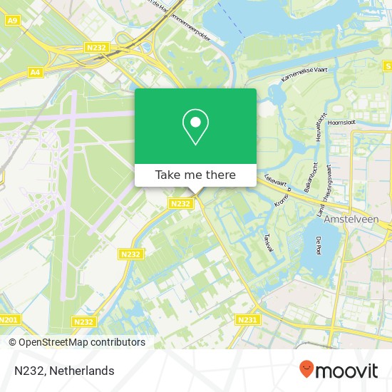 N232, 1117 Luchthaven Schiphol Karte