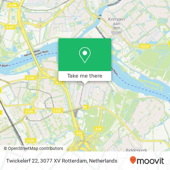 Twickelerf 22, 3077 XV Rotterdam map