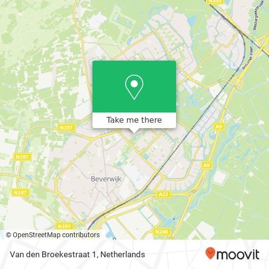 Van den Broekestraat 1, 1945 TM Beverwijk map