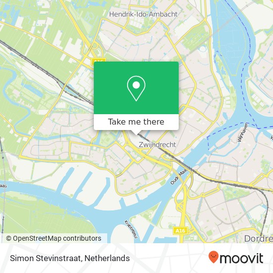 Simon Stevinstraat, Simon Stevinstraat, 3331 Zwijndrecht, Nederland Karte
