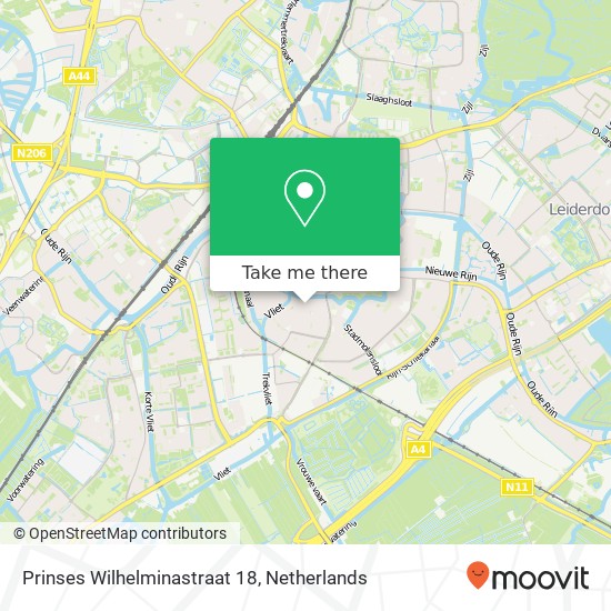 Prinses Wilhelminastraat 18, 2313 AW Leiden map